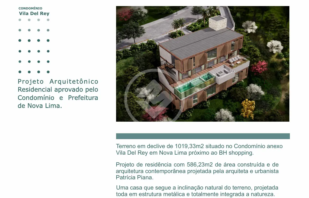 Lote em condomínio com 1.019 m² à venda na Vila D'el Rey, Nova Lima — Vila D'el Rey, Nova Lima
